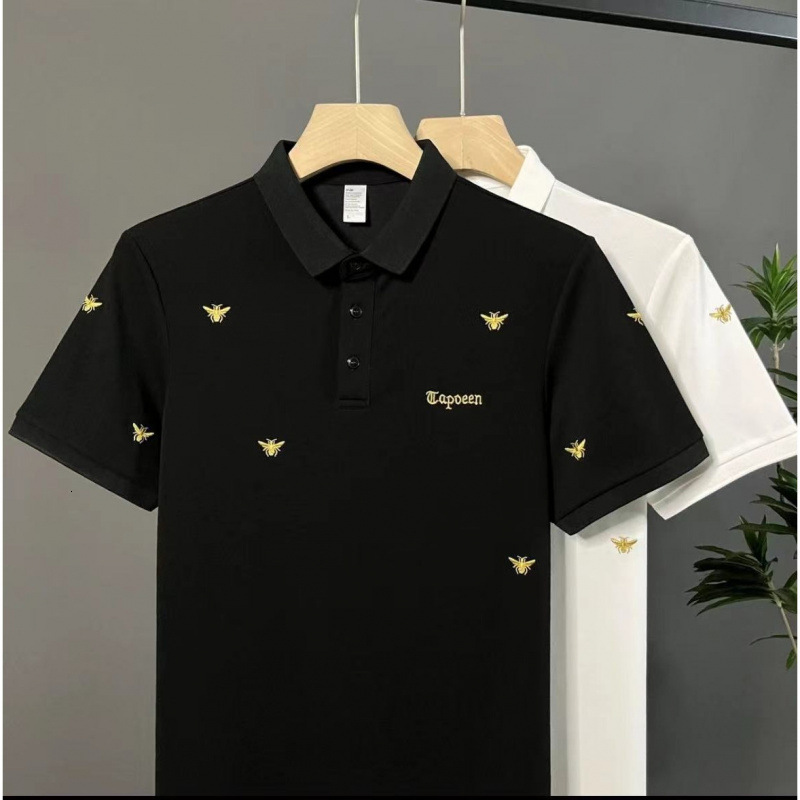 Embroidered Collar Light Luxury Men's T-shirt Short-sleeve Polo Mens Designer Clothes Shirt Trendy Brand Stylish And Essential Cool Men's