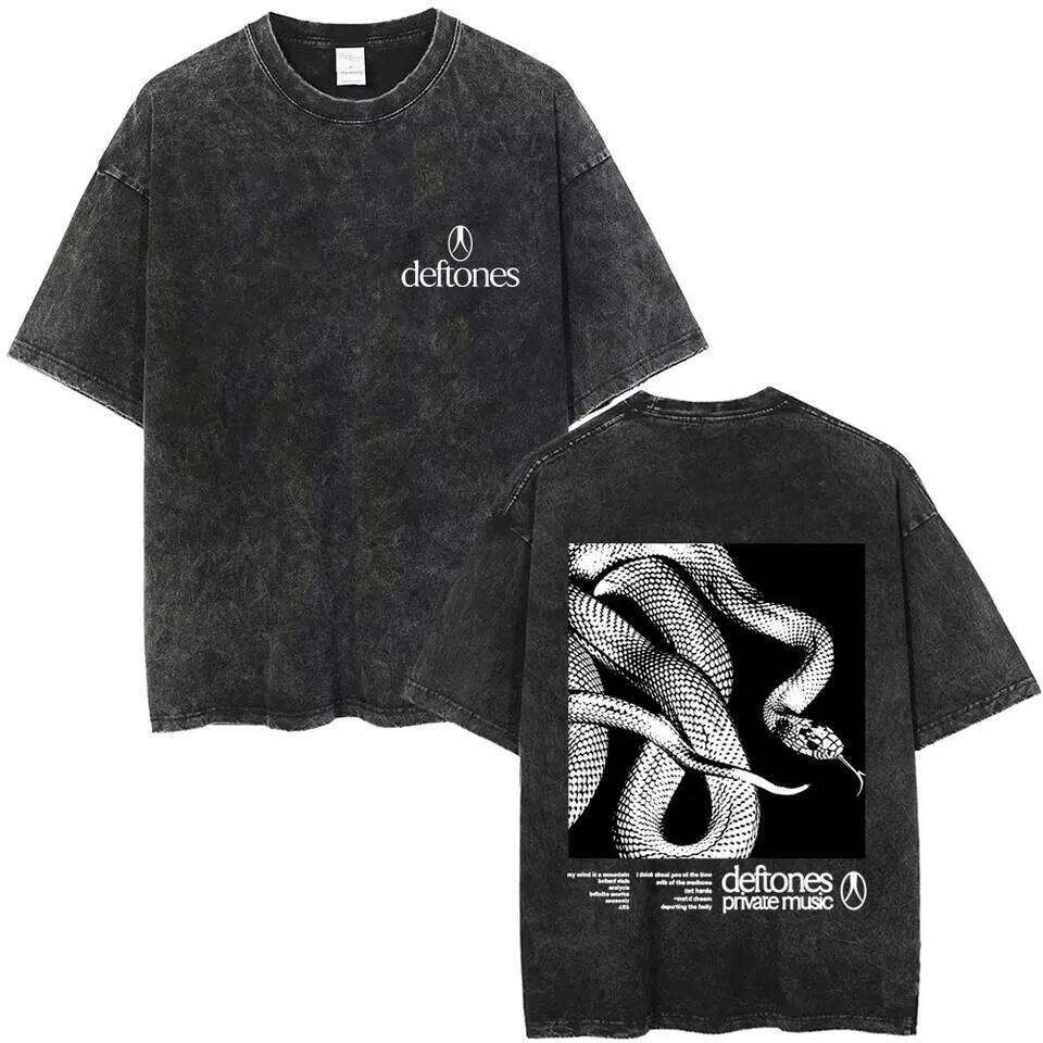 Arrival Mens Clothes Tee Shirt Homme Washed Vintage Rock Band Deftones Private Music Graphic Men Clothing New in Top & Tees 26L0505