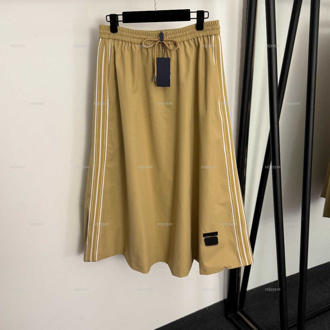 Brand women skirt high quality girls skirt designer clothes women Side striped webbing splicing elastic waist skirt Lady clothes A084X02N000-image-1104795681