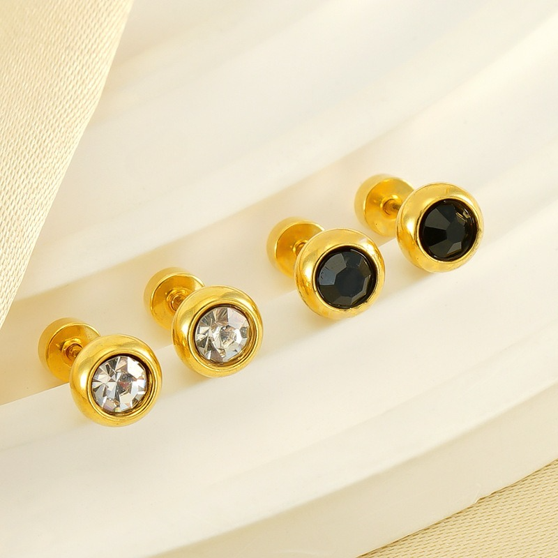 Flat Back Earrings for Women Hypoallergenic 18k Gold Plated Cubic Zirconia Stud for Cartilage Screw Back Star Studs Comfortable Earring for Sleeping