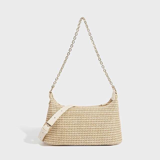 Straw Woven Chain Small Summer Essential Casual High-Quality Single Shoulder Underarm Women's Bag