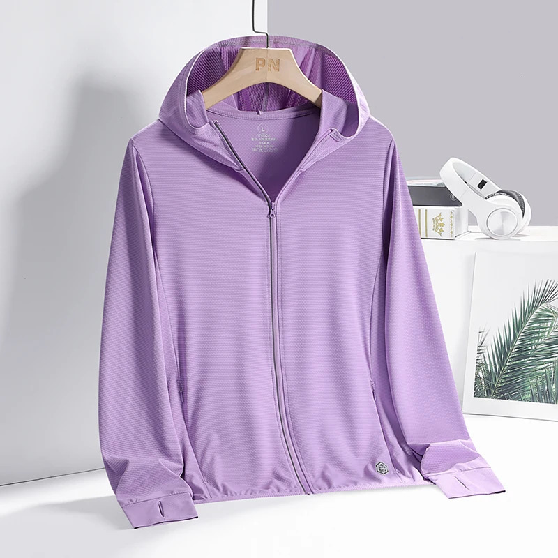 Mens Womens Ice Silk Breathable Sunscreen Clothing UV Resistant Outdoor Sports Couples Lightweight Sunscreen Clothing 260430