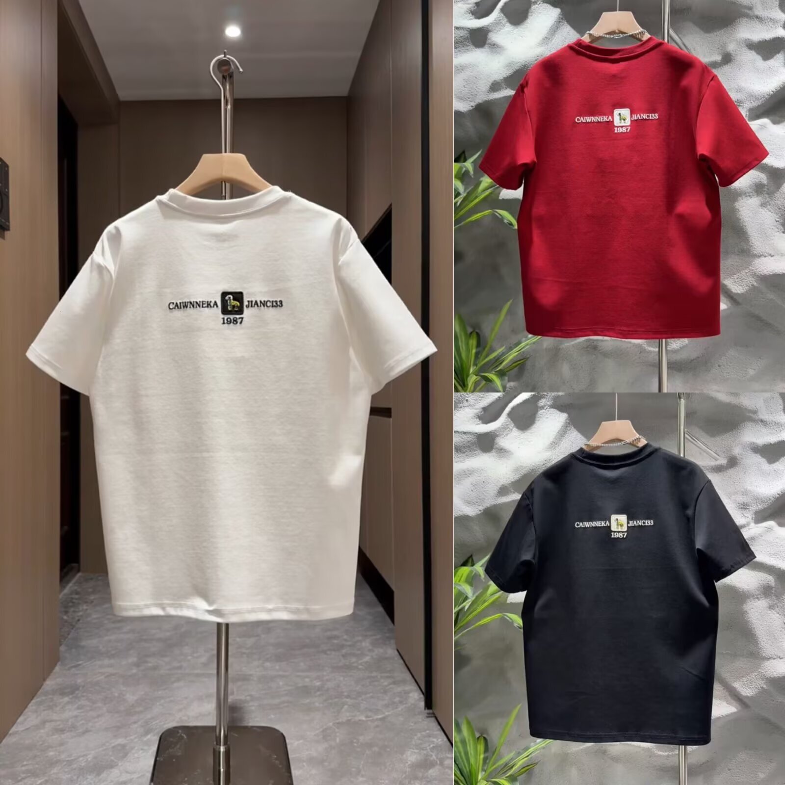 New Short-sleeve T-shirt For Men Summer American Style Simple Essential Loose Casual Trendy Couple's Mens Designer Clothes Half-sleeve Tee, Qui