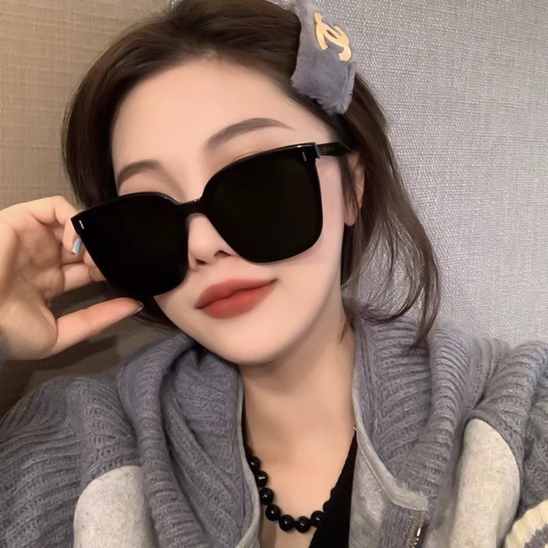 Free Shipping Korean-Style Large-Frame Anti-Scratch Sunglasses, High-End Fashion, Slimming Effect For Large Faces, Polarized Driving Glasses, UV Pro