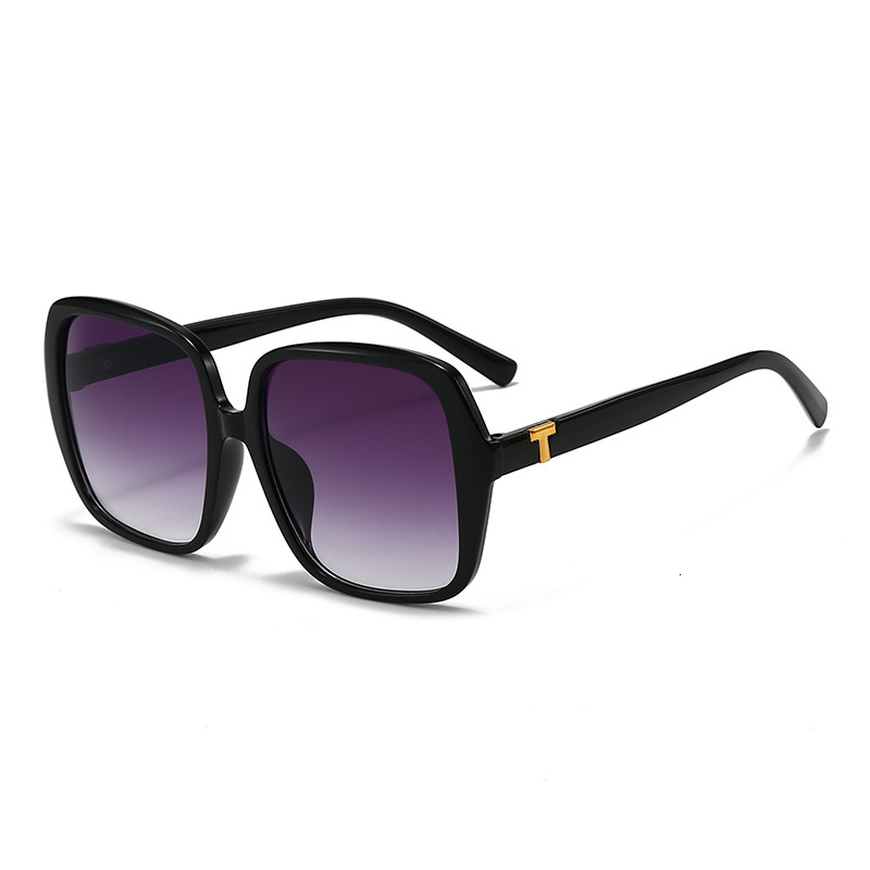 Free Shipping Korean-Style Large-Frame Fashionable Black Sunglasses For Women, High-End Versatile Retro Round-Face Sunglasses, Mom-Style Glasses