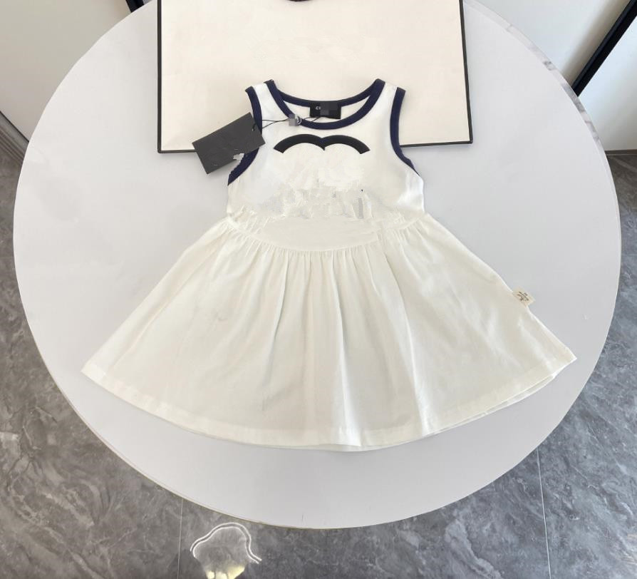 2026 NEW baby girl Dress Designer Tank Skirt Girl Luxury Dress Brand Letter Decorative Diamond Kids Vest Dresses Sweet Princess Skirt
