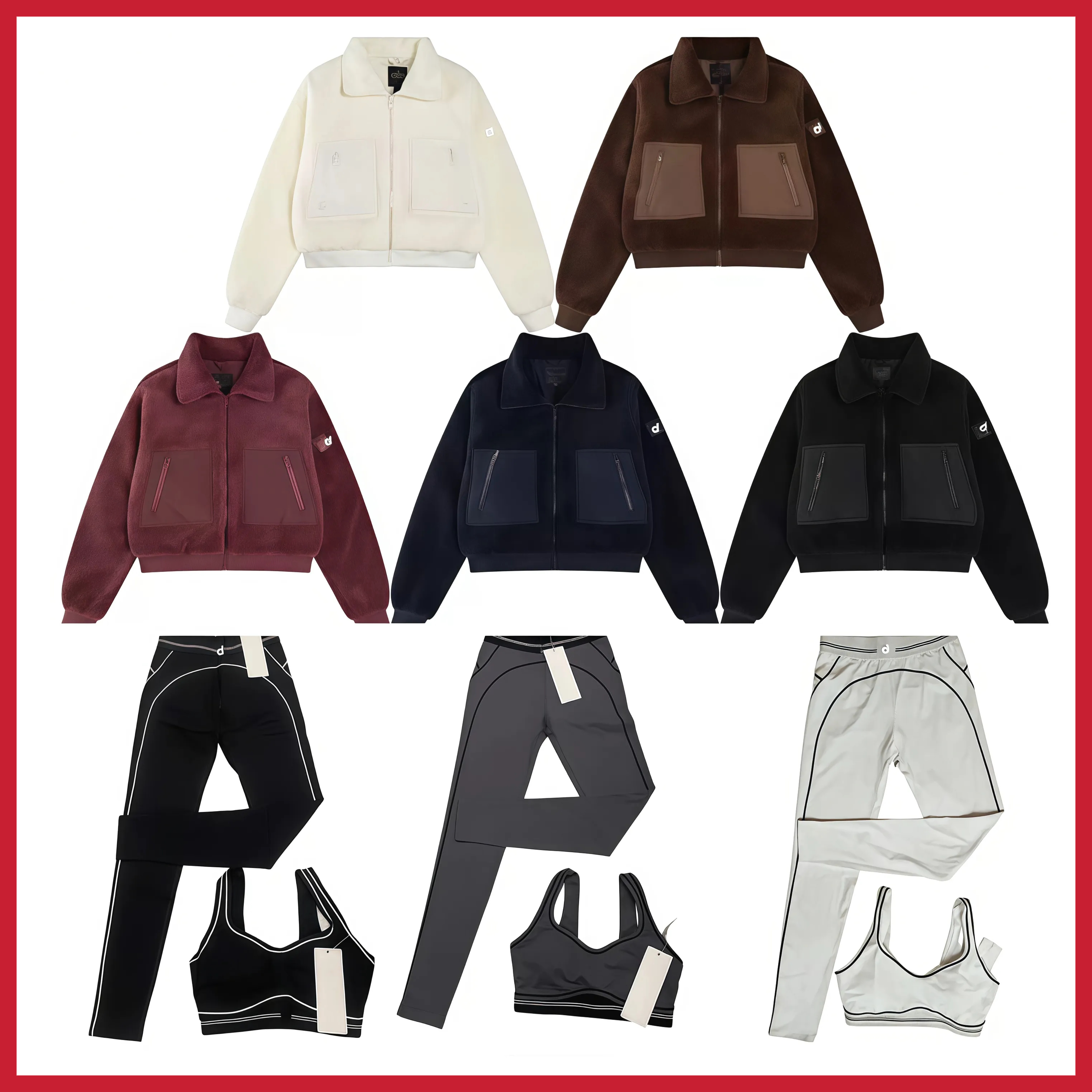 Woman yoga fleece coat Jacket exercise set 2 piece bra+pants sets high end minimalist sports clothing sportswear designer women gym bra leggings-image-1104719511
