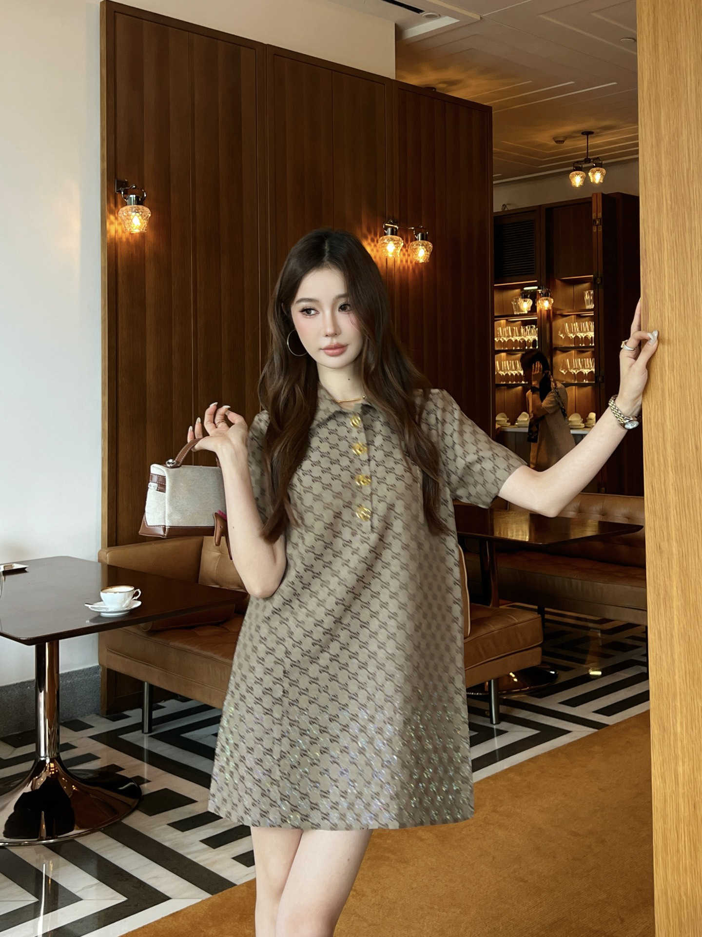 dress designer clothes women Summer Basic Casual Button Slimming Letter Print Dresses Rhinestone elegant Cute Sweet Dresses