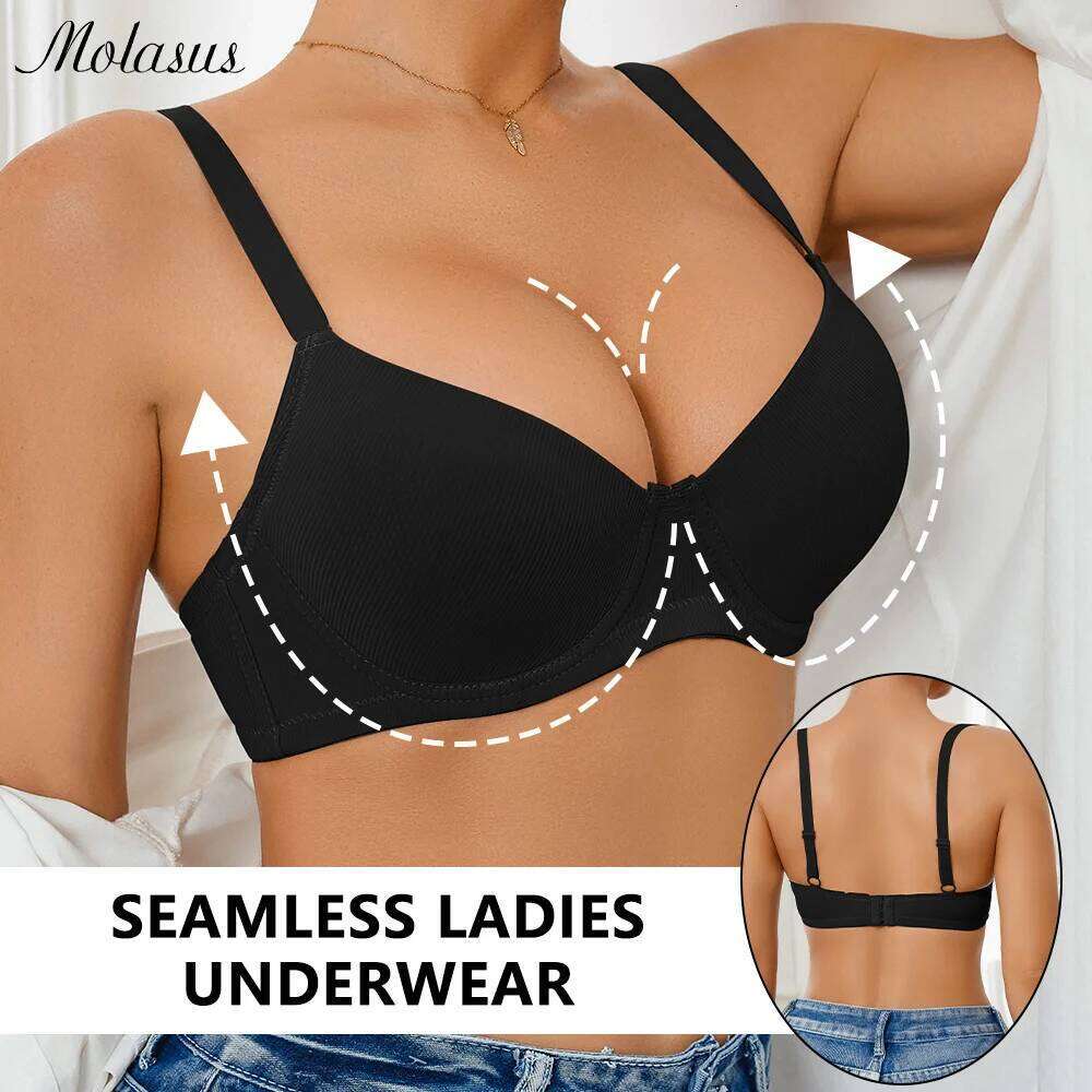 Women Large Bra Push Up Seamless Upper Bralette Summer Plus Size Top Lingerie Underwear B C D Cup Bras