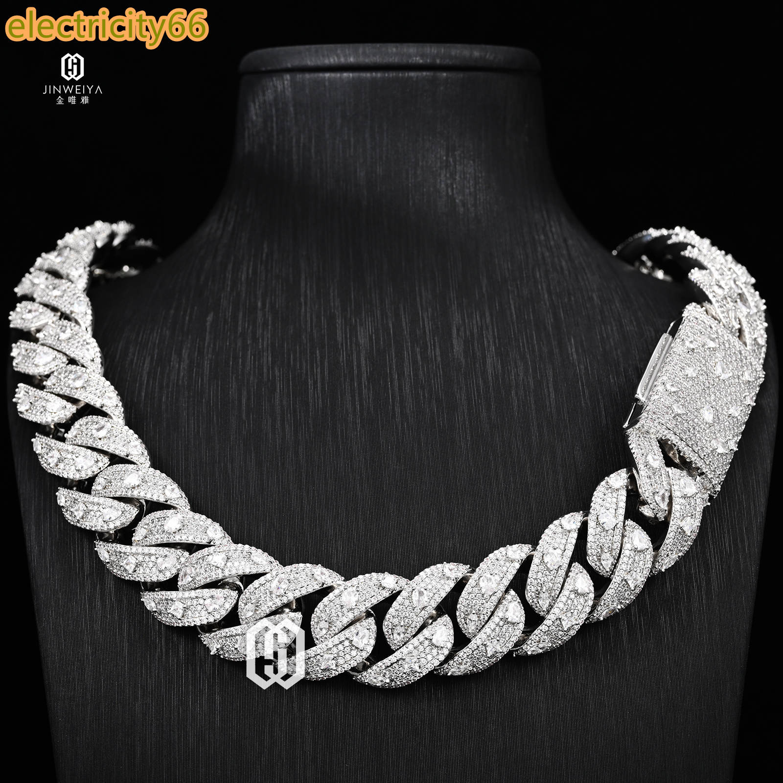 22MM GRA Certificated Fashion Sterling Silver 925 D Color VVS Moissanite Diamond Hip Hop Moissanite Cuban Link Chain Necklace