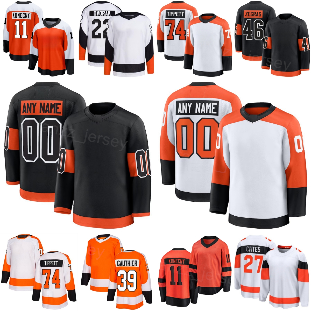 Custom 39 Matvei Michkov Jerseys 2026 27 Hockey 22 Christian Dvorak 27 Noah Cates 55 Rasmus Ristolainen Travis Konecny Trevor Zegras Owen Tippett-image-761994856