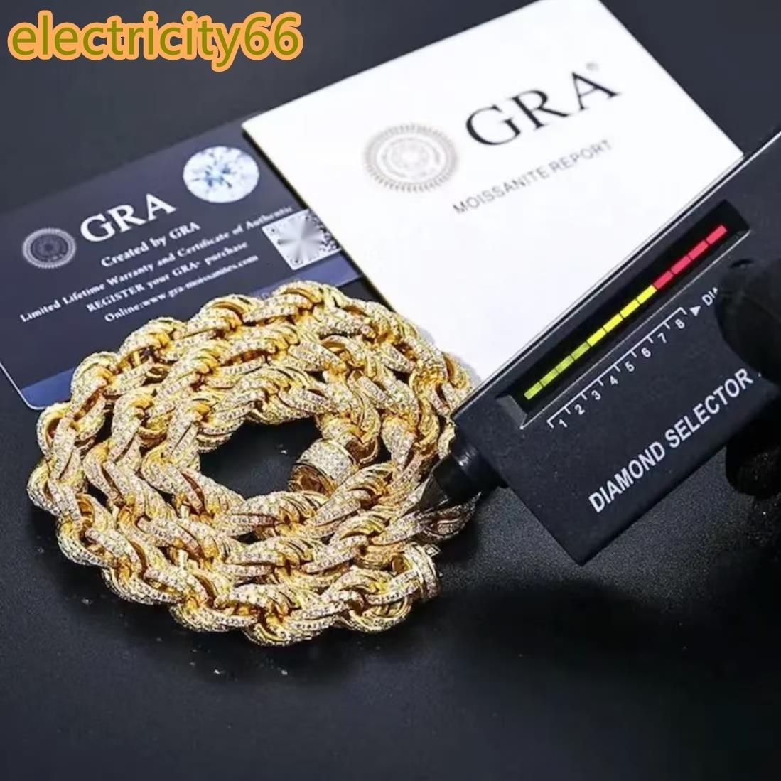 Wholesale Mens S925 Silver Gold Plated Fine Chains Necklace Set VVS D Moissanite Cuban Link Pendant Iced Hip Hop for Certified