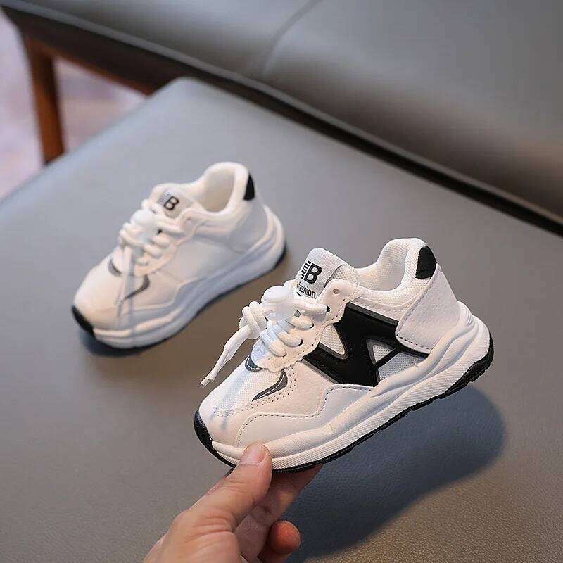 Children's casual sneakers new four seasons boys breathable comfortable white girls baby students kids running shoes 26L0505