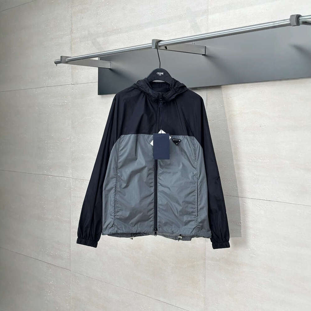 Designer Ceiling Quality Trendy Brand Home Lightweight Triangle Label Unisex Hooded Jacket Coat abfb