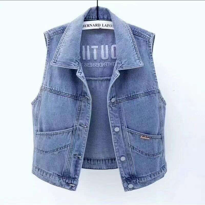 Denim Vest Korean Loose Fit, New Retro Hong Kong Style Spring And Autumn, Fashionable Jacket For Petite Women, Age-Reducing Makoufei