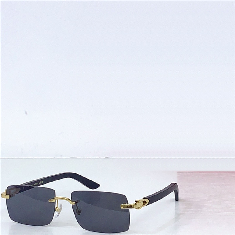 New fashion design square sunglasses 0579S rimless wooden temples simple and popular style versatile outdoor UV400 protection glasses