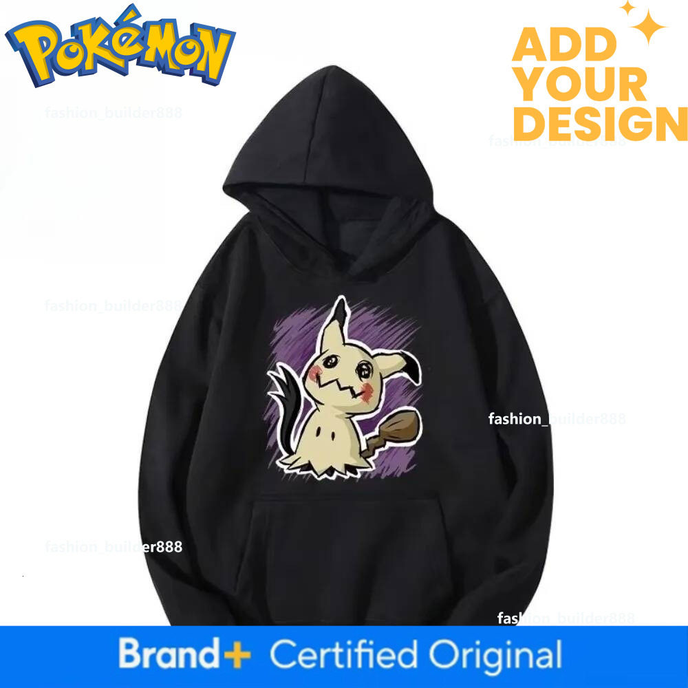 Men's New Pokemon Cartoon Mimikyu Hand-Painted Hoodie For Men Women Autumn And Winter P1 Trend Loose Casual Sweater Top