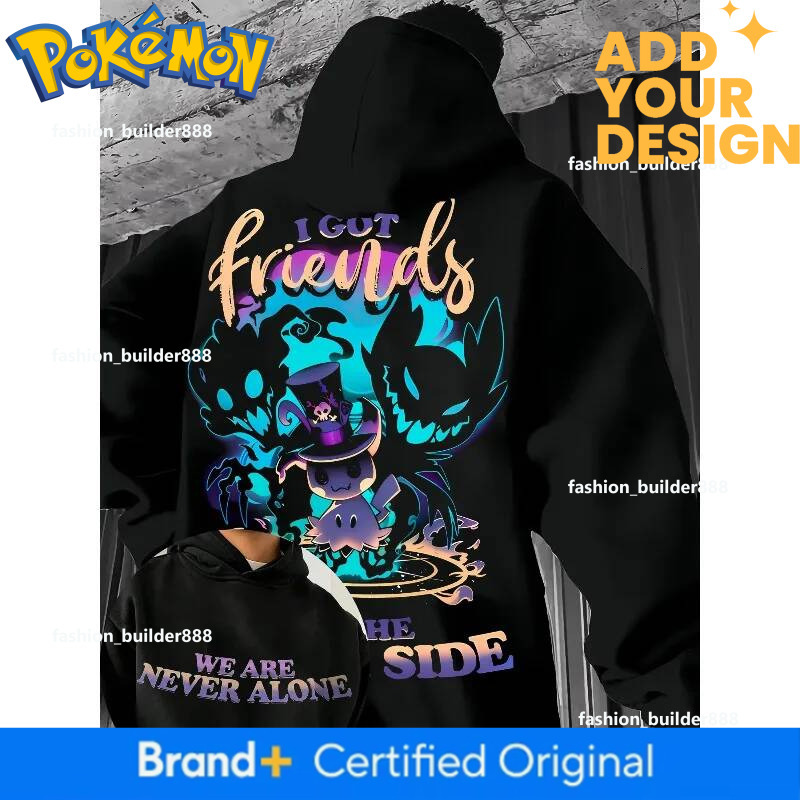 Pokemon P1 Game Halloween Limited Hoodie For Men Women 2025 Autumn/Winter New Mimikyu Joint Y2k Large Size Loose Casual Sweater Top