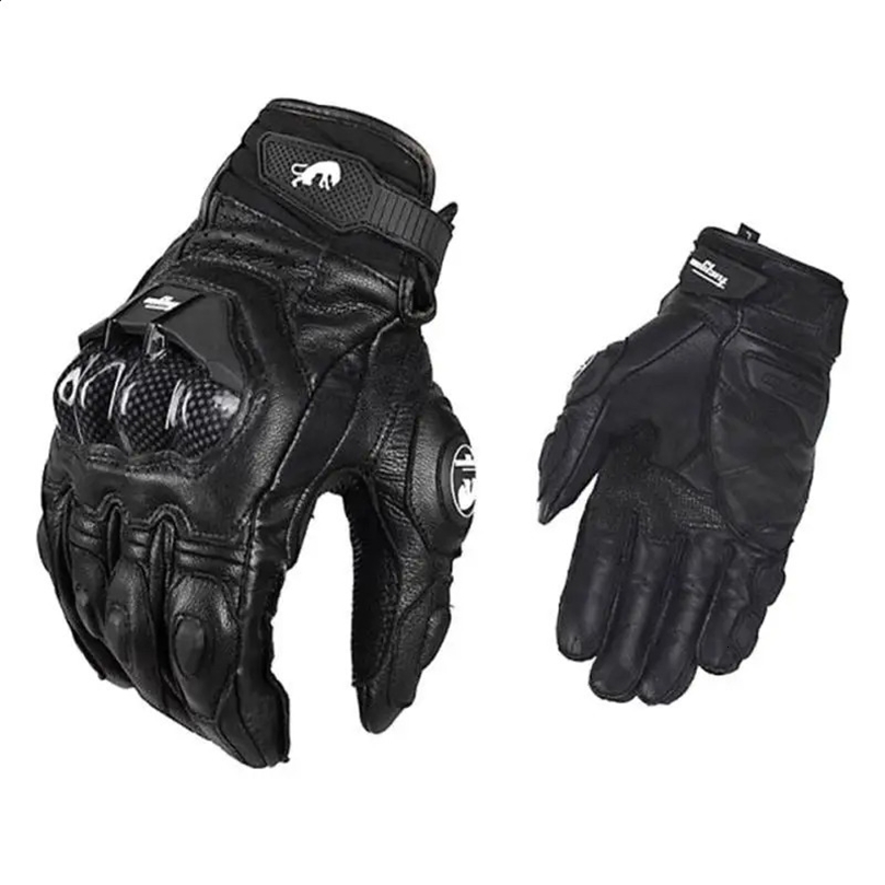 Motorcycle Gloves Black Racing Genuine Leather Motorbike White Road Riding Team Glove Men Summer Winter Touch Screen 250905BJ