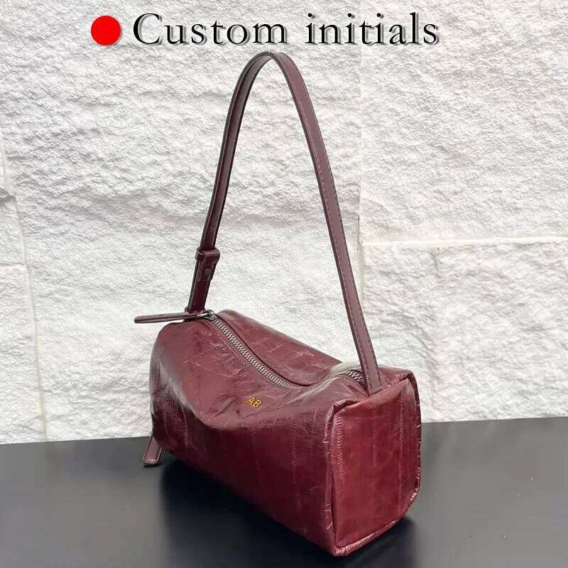 Custom Initials Box Pillow Bags For Women Luxury Designer Handbag Purse New In Cattle Split Leather Small Underarm Shoulder Suotong26506