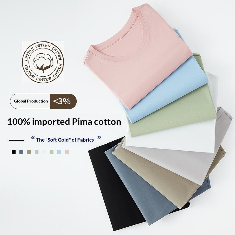 Premium High Quality Pima Cotton T Shirts Short Sleeve Men's T-shirt White Tee O-Neck Anti-wrinkle Slim Fit Tshirt for Wholesale
