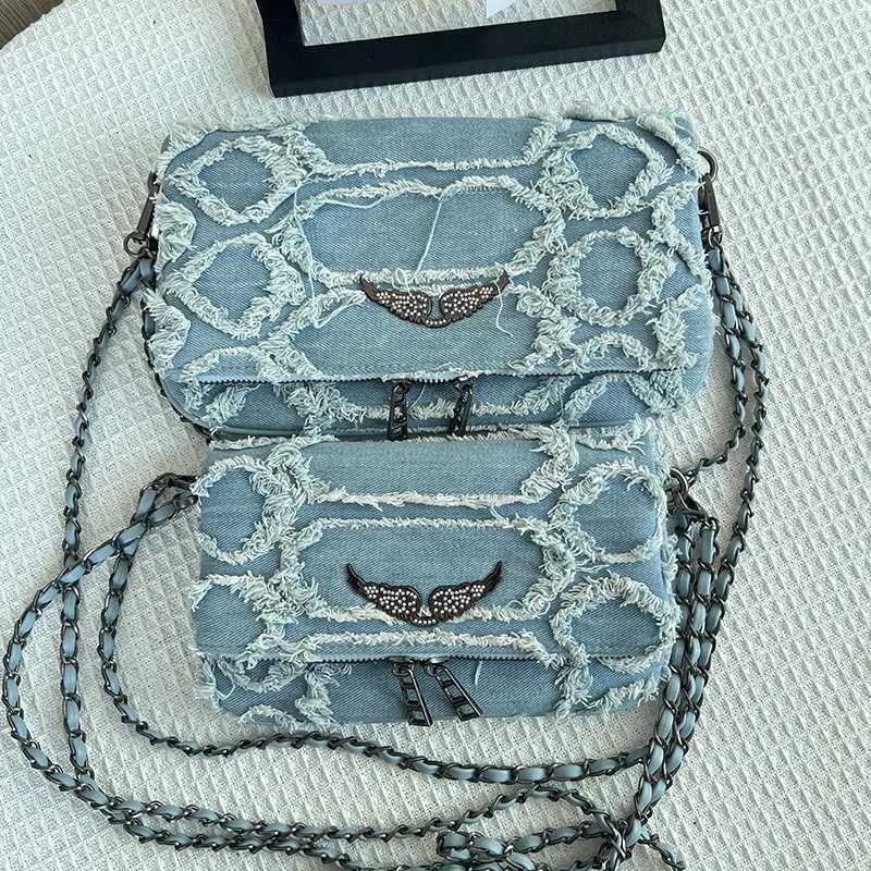 Denim Shoulder Bag for Women Minimalist Solid Color Crossbody Purse High Quality Casual Handbag Everyday Versatile Essential L260505