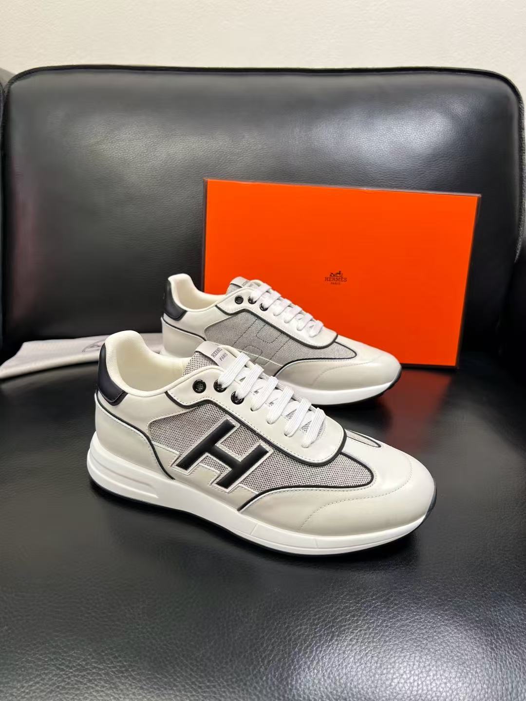 Running Designer Luxury casual Shoe Men Leather Mesh Trainer Sneaker Lace Up Athletic Sport Jogging Casual Street Platform Breathable Outdoor Travel
