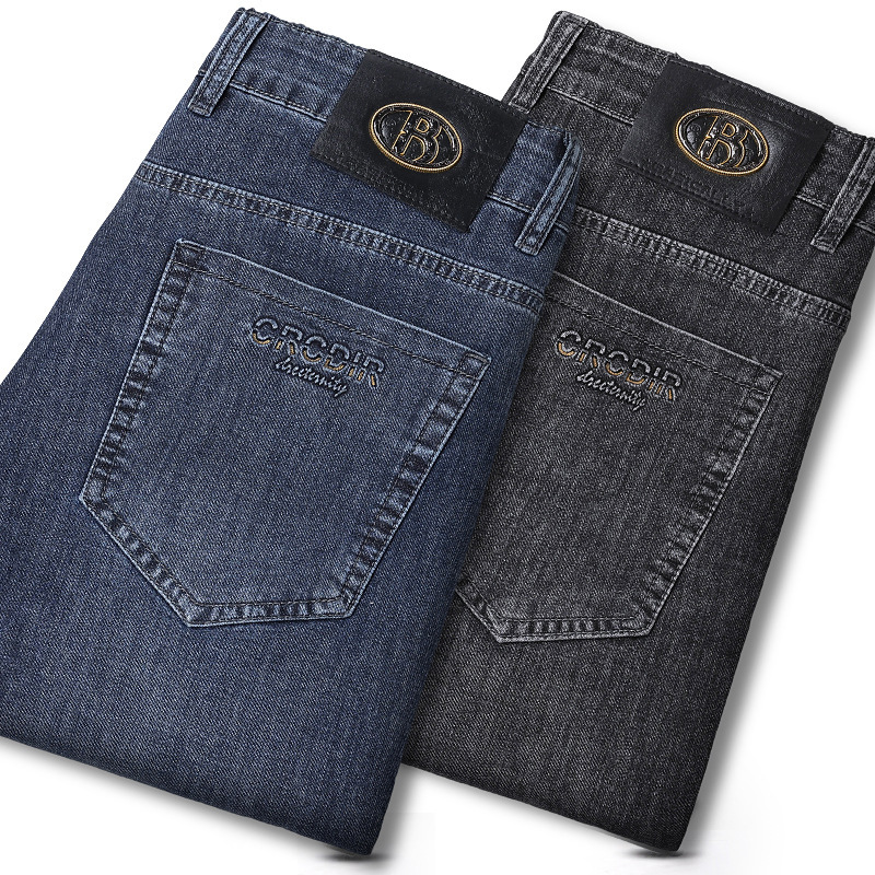 2026 Autumn And Winter New Designer Luxury Brand High-end Men's Jeans Straight Leg Loose Elastic Business Casual Pants Suitable For Middle-aged