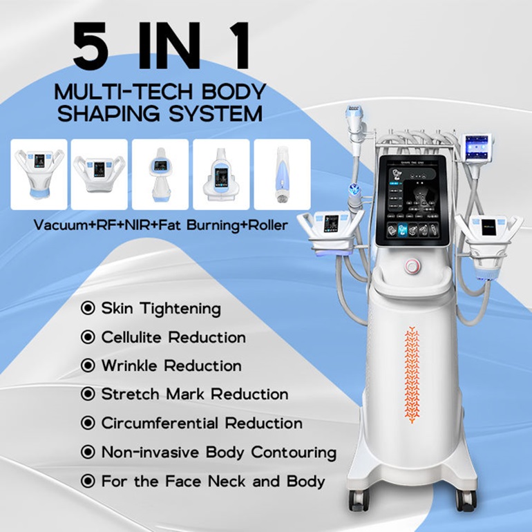 5 In 1 Body Slimming Vacuum Roller Weight Loss Machine RF Skin Tightening Skin Rejuvenation Face Lifting Cellulite Removal Slimming Machine