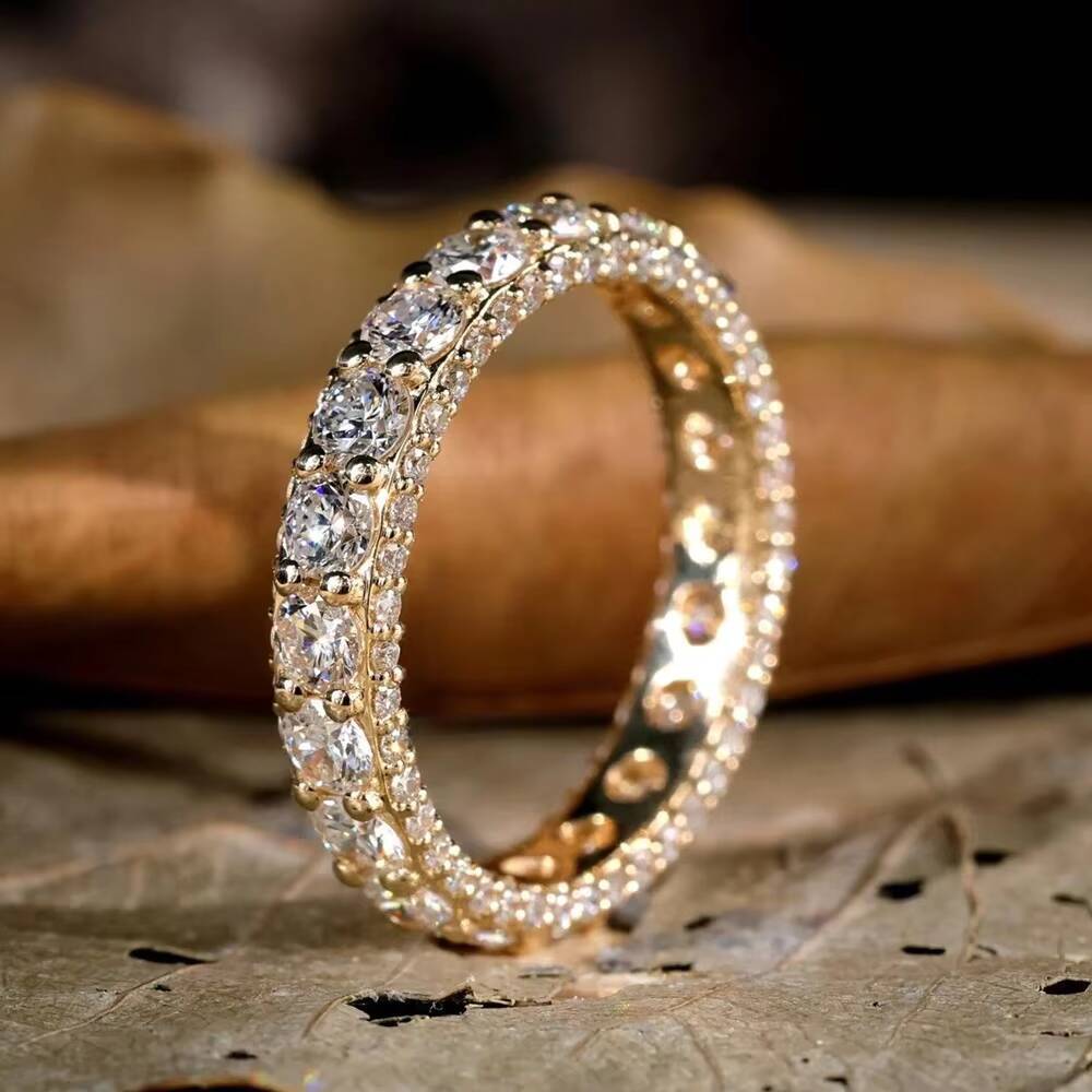 2026 New Iced Out Diamond Band IGI Certified VVS Lab Grown Diamond Eternity Ring Wedding Bands Custom 14K 18K Gold Rings