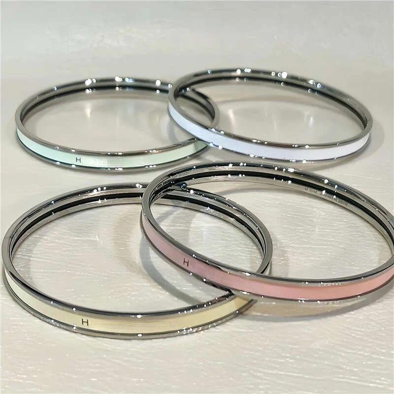 Designer Bracelet luxury Bracelet Titanium Steel Enamel Bangle 18k rose gold Letter Fashion Jewelry Luxury Stylish Stackable Accessory Women Men-image-1104835645