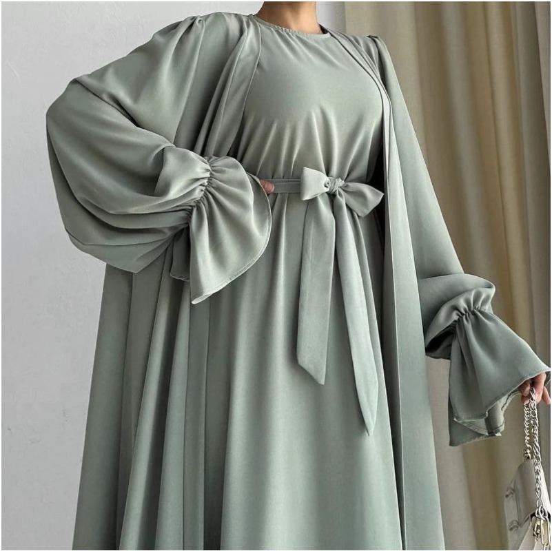 (1902) New Middle Eastern Bow Strap Waist Robe Dress-image-1109298994
