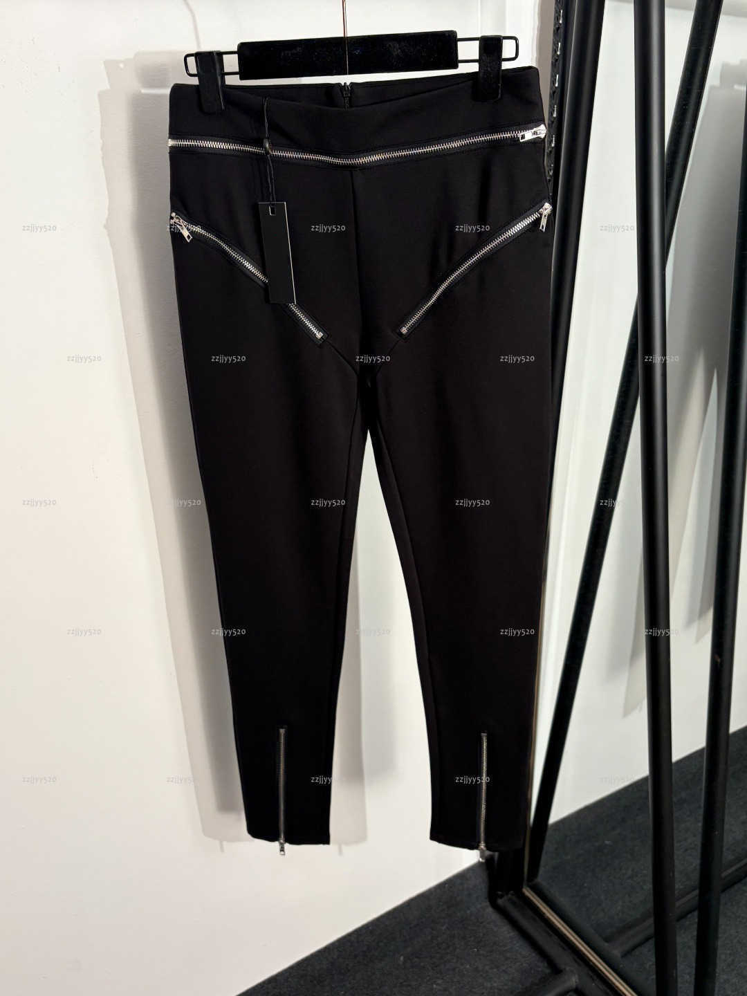 Brand self-cultivation women pants Summer lady skinny trousers women designer clothes zipper slit tight fitting ankle leggings A1216X07N304-image-1104790371