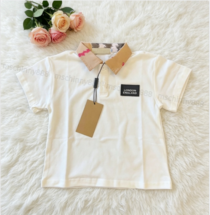 Summer Designer Kids Boys Girl T-shirts Tops Clothing Plaid Boy Shorts Sleeve Shirt Top Luxury Baby Children Polo T-shirt Clothes L260508H5CT