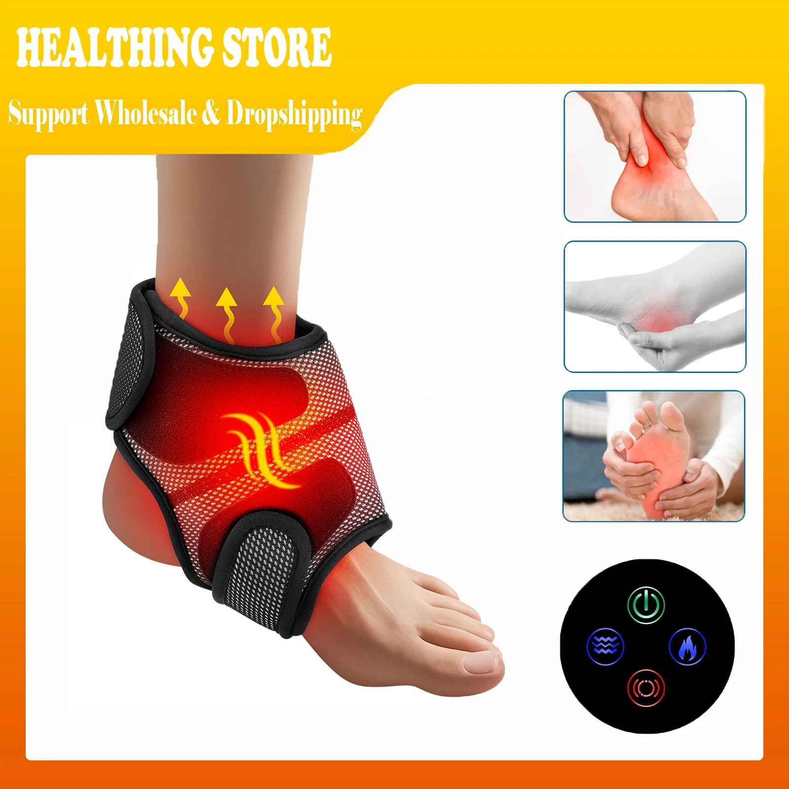 Electric Intelligent Air Pressure Foot Ankle Massager Compress Vibration Leg Feet Heating Blood Circulation Brace USB Plug 260424