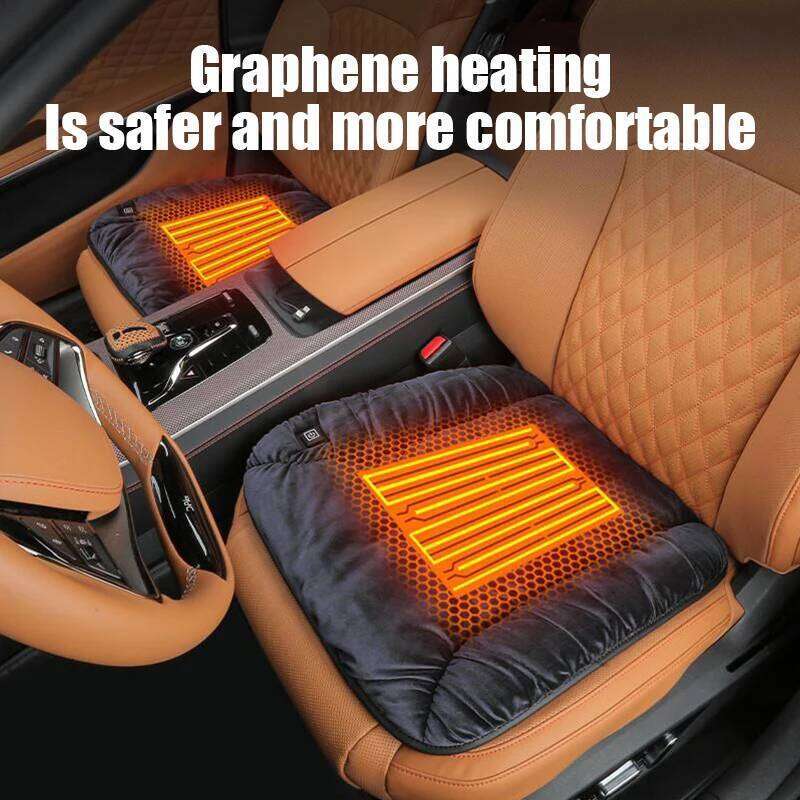 1pc Graphene Car Heating Cushion, Winter Plush Seat - 12V Universal Vehicle-Mounted Warm USB Electric Single Pad