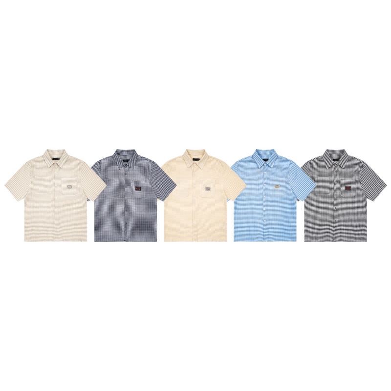 Men's Polos shirt Short Sleeve Polo T-Shirt Men Fashionable Simple Solid Color Summer 2026 Couple plaid short sleeved shirt