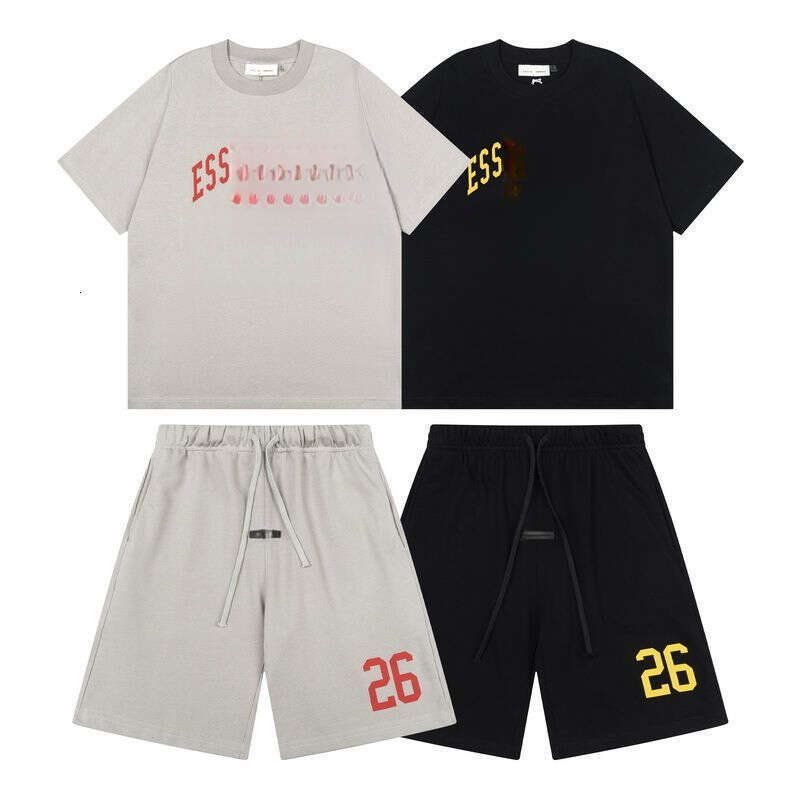 Essential Shorts Essentials T Shirt Essentialsas Tracksuit Shirt Shirts Mens Designer Clothes Pure Cotton Short Sleeve T-shirt And Shorts Loose Casu