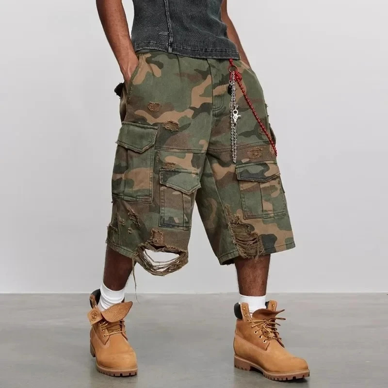 Summer mens camouflage shorts Gothic high street multi-pocket decoration men and womens same fashion outdoor cool play 260430