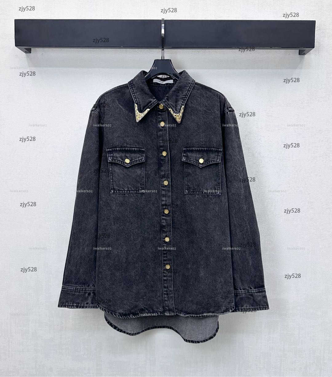 Classics women shirt autumn denim women coat designer women clothing collared top for girls A103X03N000