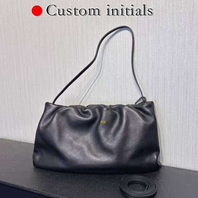 Custom Initials Genuine The Bourse Bags For Women Luxury Designer Handbag Purses New In Sheepskin Pleated Underarm Shoulder Suotong0506