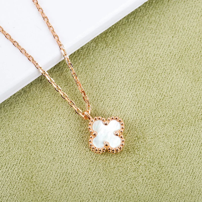 d5 Mini Four-leaf Clover Designer Brand Luxury for Women Mother-of-Pearl Necklaces