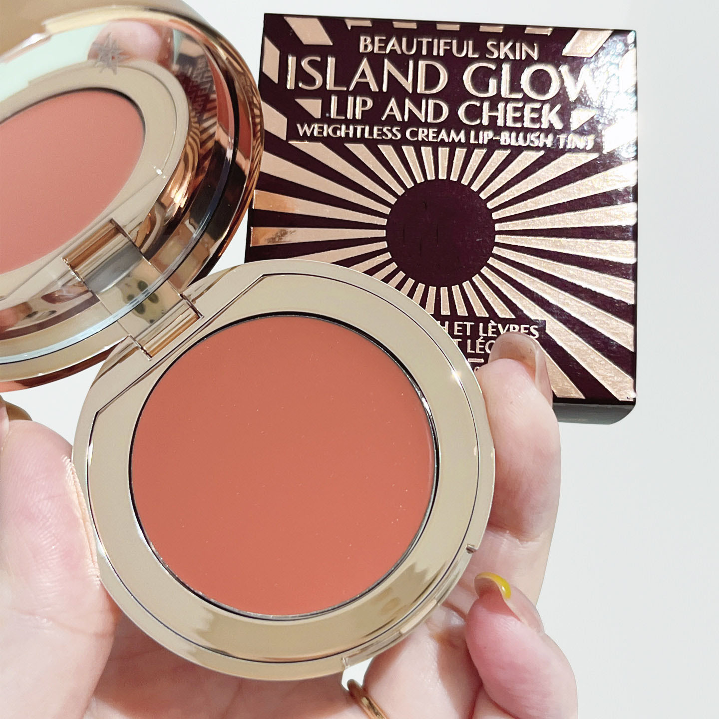 Blush Beautiful Skin Island Glow Lip Cheek Blushes 2.5g Weightless Cream Lip Blush Tint Face Eye Blusher Beauty Makeup 2 Colors Beach Peach Sunset B