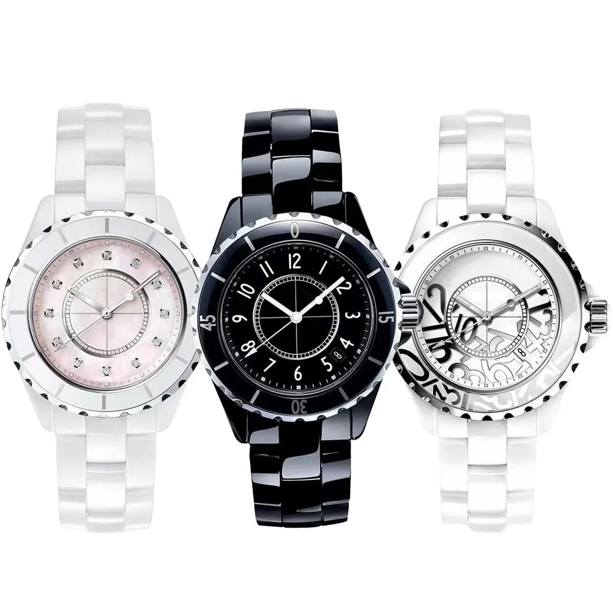 womens watch famous designer ceramick white and black diamond watches fashion aaa quality ladies wristwatch luxury women's reloj