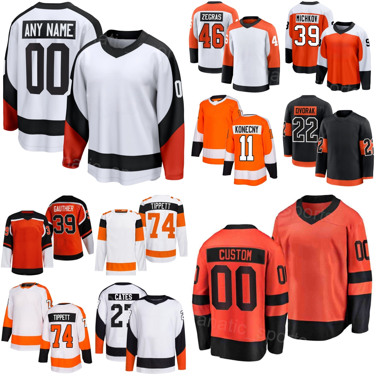 26 27 Hockey 74 Owen Tippett Jersey Mans 39 Matvei Michkov 22 Christian Dvorak 27 Noah Cates 55 Rasmus Ristolainen 11 Travis Konecny 46 Trevor Ze-image-775723241