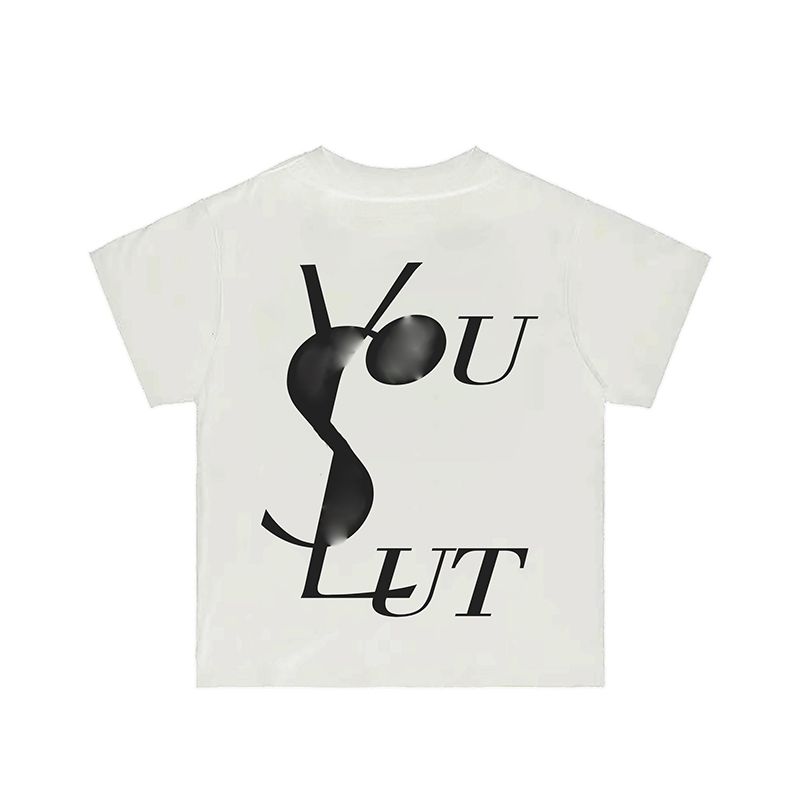 High Quality Men Letter Print T-Shirt S-3XL Oversized Short Sleeve Summer Casual Luxury Style Tops Fast Delivery USA Stock-image-1104761044