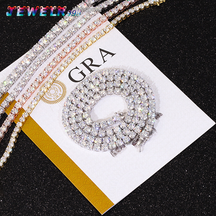 Fashion Iced Out 4mm Lab Grown Diamond Gra Vvs Moissanite Tennis Bracelet For Men Woman