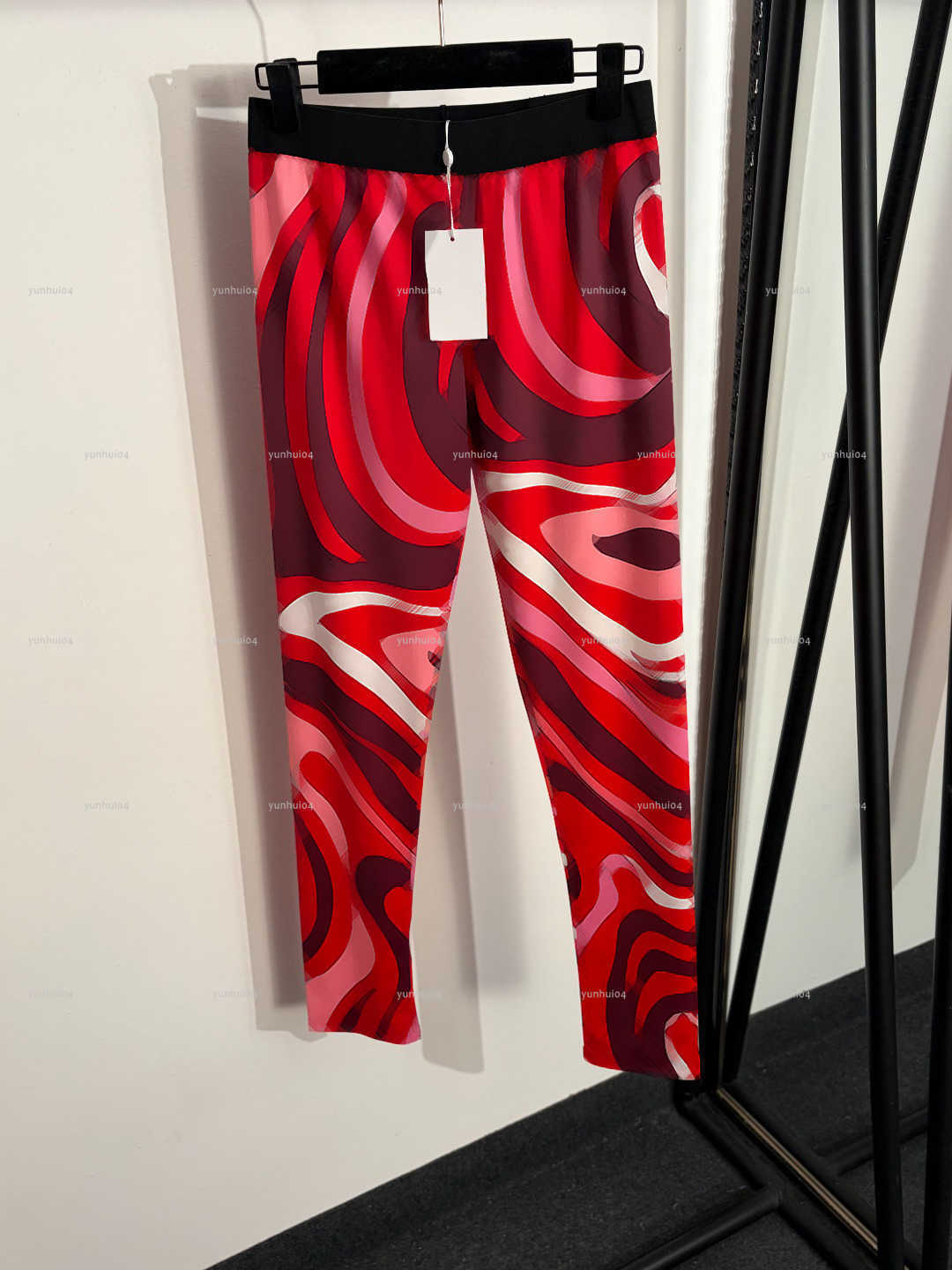 Popular self-cultivation women pants Summer lady skinny trousers women designer clothes design sense color blocked printed elastic slim fit leggi-image-1104790946