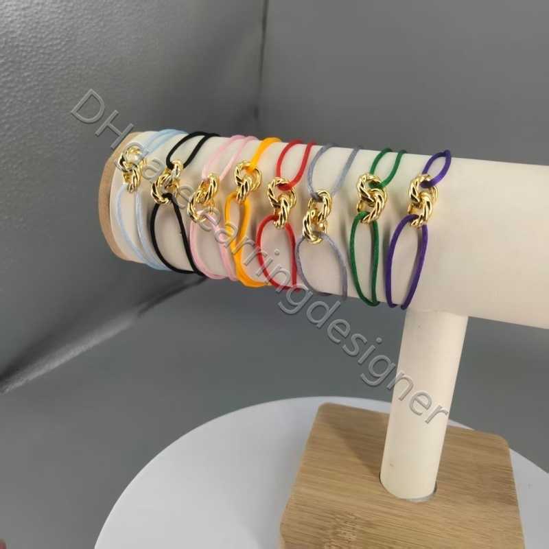 Nylon bangle Bracelet Braided Ribbon jewlery designer for women 925 Sterling Silver 18K Gold Adjustable Rope Bracelets Minimalist Style Men Party Ho
