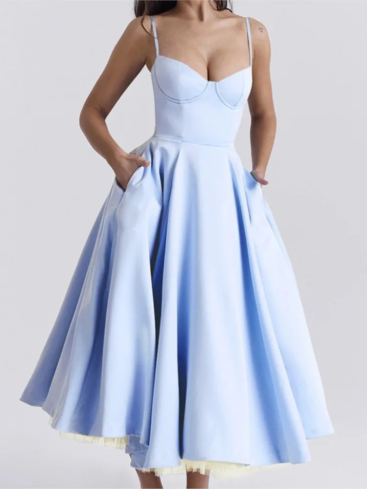 Elegant Flower Print Spaghetti Strap Princess Dresses Women Sexy Low Cut Backless Mesh Double Layer Hem Dress Lady Party Vestido 260506